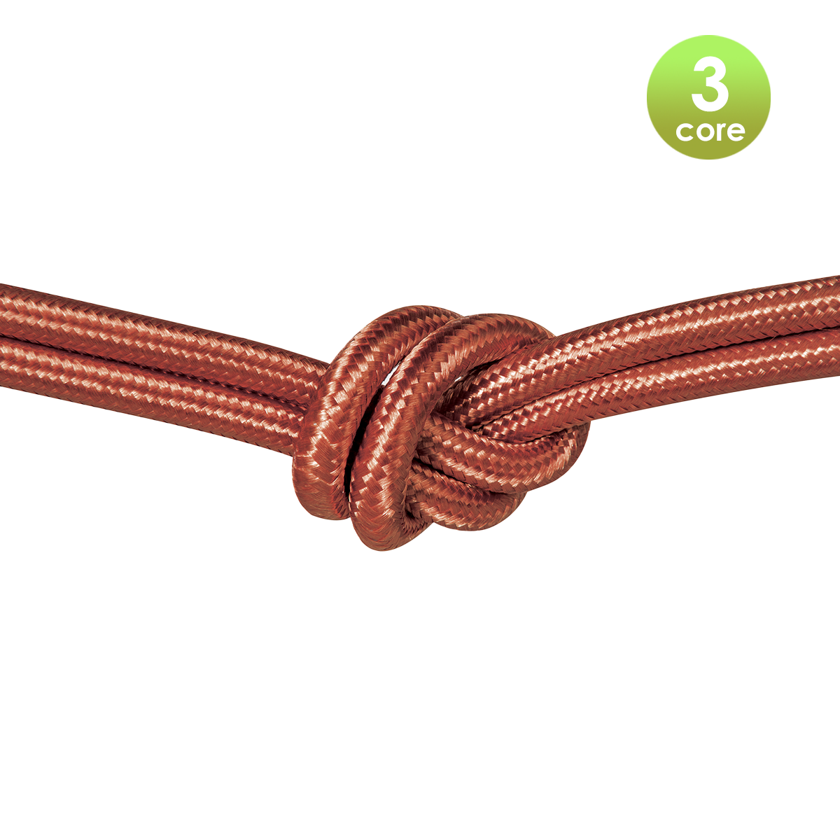 Tangla lighting - TLCB01014SV - 3c - Fabric cable 3 core - in glossy brown